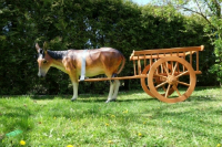  Esel Deko Gartenfigur gross mit Wagen