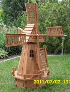 Gartenwindmühle mit Solarbeleuchtung, 120 cm hoch