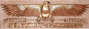 Ägyptisches Wandbild - Relief von einem Adler mit 2 Weizenhalmen in den Klauen 1