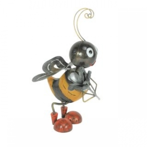 Seite 1: Bienen Figur aus Metall mit Staubwedel 36 cm