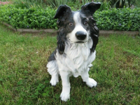 Deko Border Collie Jungtier sitzend, 47 cm hoch