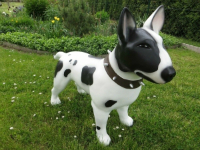 Hunde Figur Deko Bullterrier lebensgross 112 cm lang