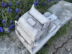 Draufsicht auf den DAF Sattelzug aus Beton
