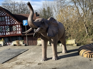 deko-elefant fuer innen und aussen schraeg von links