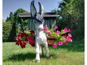 Deko Esel Gartenfigur mit 2 Pflanzkörben