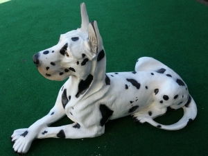 Lebensgrosse Deko Figur Hund - Deutsche  Dogge 94 cm schwarz-weiss