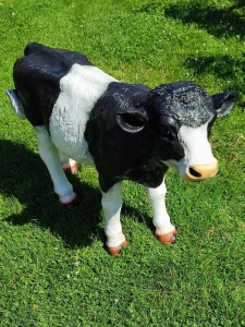 Deko Kalb Figur lebensgross, schwarz-weiss, 104 cm lang 2