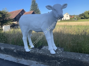 Deko Kalbfigur lebensgross - weiss   7