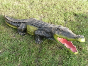 Krokodil Dekofigur für Gartenteich, 115 cm lang 2