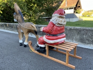 Samichlaus mit Esel und Schlitten 140 cm 5