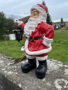  Deko Weihnachtsmann Figur mit Laterne, 49 cm gross