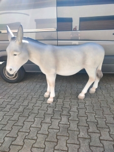 XXL Eselfigur lebensgross, grau, 200 cm lang 4