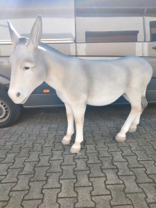 XXL Eselfigur lebensgross, grau, 200 cm lang 5