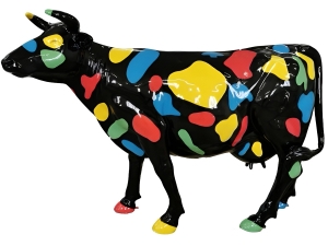 Designfigur Kuh, aufrecht mit Autolack, Variante 3