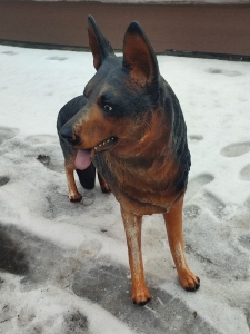Deutscher Schäferhund stehend, 90 cm hoch, Dekofigur für Garten oder Wohnung