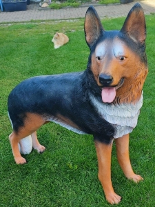 Hundefigur Deko Deutscher Schäferhund, stehend, 90 cm hoch