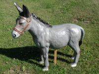 Eselfigur Deko für den Garten, grau, 96 cm hoch