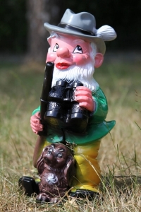 Förster- Gartenzwerg mit seinem Hund, 33 cm hoch 1