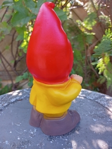 Kleiner Gartenzwerg mit Fisch, 20 cm hoch 5