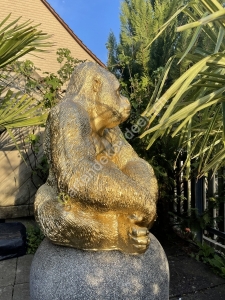 Deko Gorilla XXL gross in Gold  golden