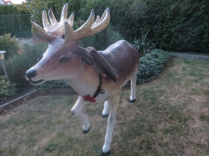 Deko Rentier für den Garten, lebensgross