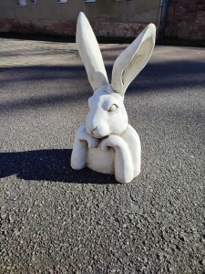 Hasenbüste aus Beton für den Garten, 50 cm hoch 3