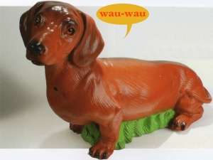 Hundefigur Deko Dackel mit Bewegunssensor, bellend, 33 cm hoch 2