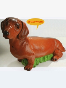 Hundefigur Deko Dackel mit Bewegunssensor, bellend, 33 cm hoch 1