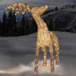 Das Grosse stehende der XXL Weihnachts-Rentier 4er-Familie LED beleuchtet 