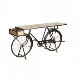 Möbel Upcycling Tisch Theke auf Fahrrad 194 cm