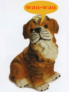 Mops Hund Dekofigur bellend, mit Bewegungssensor, 39 cm hoch 2