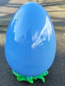 XXL Osterei Deko, Blau, 54cm hoch