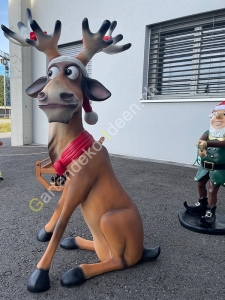 Sehr schöne Rudolf Rentier Deko gross, für Weihnachtsdekoration outdoor