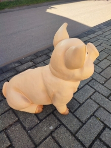 Schwein Dekofigur für Garten, sitzend, 55 cm hoch 2