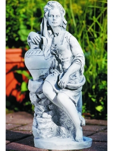 Statuette für Garten: Sitzende Frau mit Amphore, 45 cm hoch 3