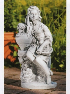 Statuette für Garten: Sitzende Frau mit Amphore, 45 cm hoch 2