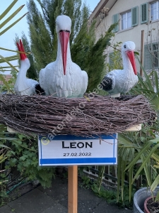 Storch Geburtstafel Storch Deko zur Geburt 2