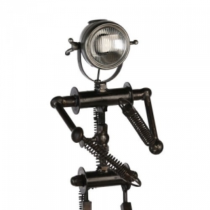  Upcycling Tischlampe Robot antik 