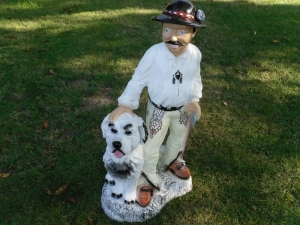 Krippenfigur grosser Schäfer mit Hund, 99 cm hoch