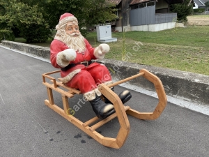 Weihnachtsmann mit Schlitten XXL für draussen